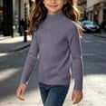 thumbnail image 6 of Ashirexll Girls Long Sleeve Shirts Ribbed Mock Neck Knit Pullover for Little Girls Fall Winter Layer 0-12 Years, 6 of 7