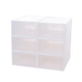 thumbnail image 1 of Caja de zapatos apilable de 6 piezas, transparente y gruesa, de plástico, para hombre (blanco), 1 of 5