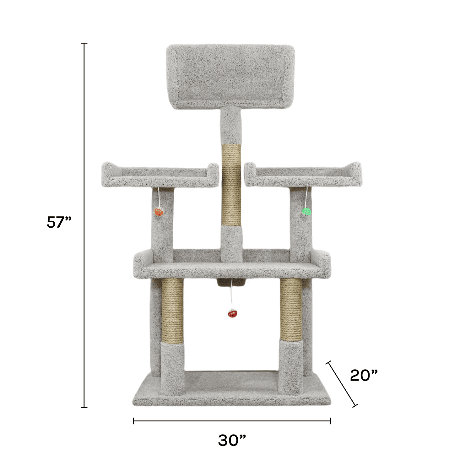 Kitty City Extra Large 56-inch Multi-Level Indoor Cat Tree with Perches and Scratching Posts