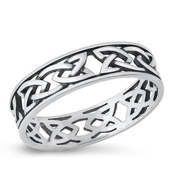 Classic Vogue Ring .925 Sterling Silver Celtic Knot Wedding Band Jewelry Female Male Unisex Size 9