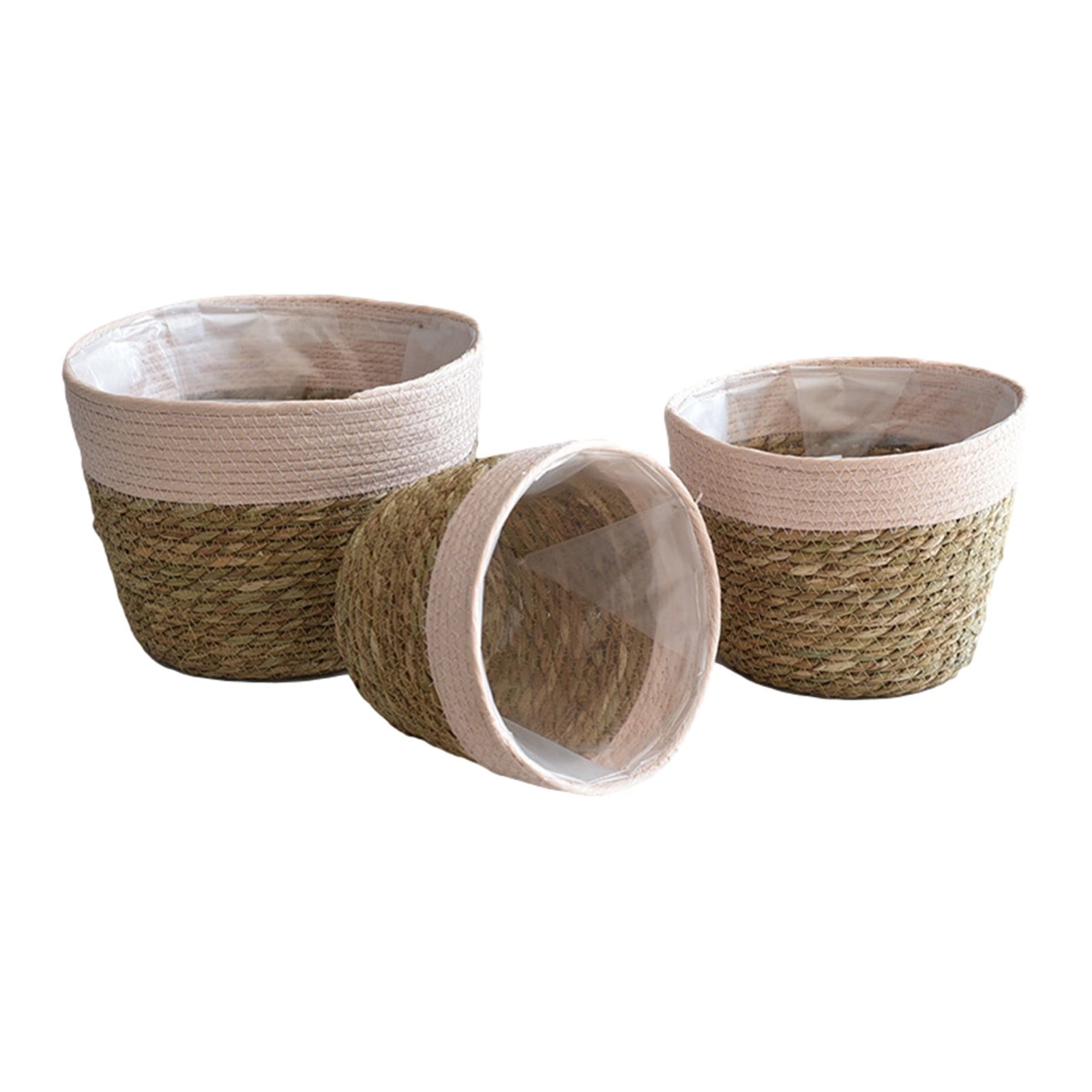 Julam 3cps Woven Flower Pot Compact Durable Storage Basket Walmart Com Walmart Com