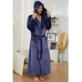 thumbnail image 6 of U2SKIIN Mens Robe with Hood,Full Length Plush Robe for Men Fleece Bathrobe（Navy, XX-Large-3X-Large）, 6 of 7