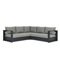 Modway Tahoe Outdoor Patio Powder-Coated Aluminum 3-Piece Sectional Sofa Set in Gray Gray