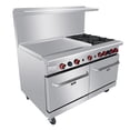 thumbnail image 1 of Heavy Duty 60’’Gas 4 Burner Range With 36’’ Griddle and 2 Standard Ovens - Kitma Natural Gas Cooking Performance Group for Kitchen Restaurant, 229,000 BTU, 1 of 5