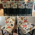 thumbnail image 2 of Bar Stool Covers Set of 2, Stretch Washable Barstool Seat Covers, Counter Height Chair Covers for Kitchen Dining Room Cafe (Orange Flower), 2 of 8