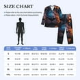 thumbnail image 4 of Salouo Forest Cool Lion Print Button-Front Long Sleeve Pajama Set for Men, Soft 2Pjs Men's Long Sleeve Sleepwear-Medium, 4 of 7