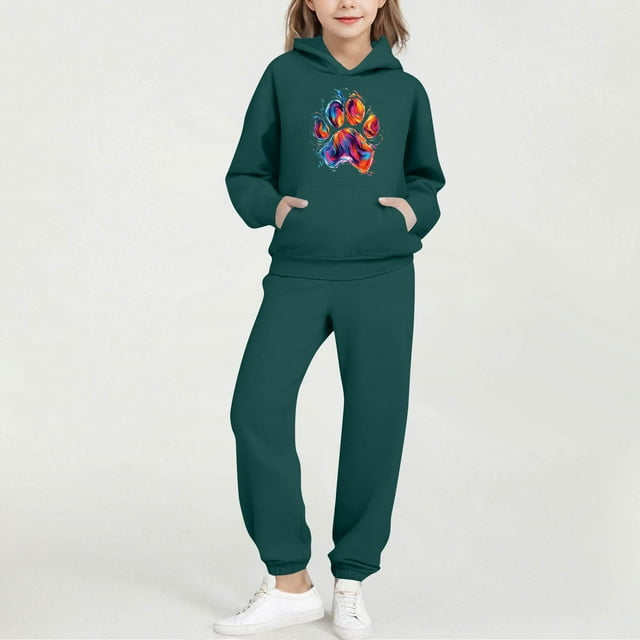 Cowsor Little Girls Outfits 2 Piece Toddler Long Sleeve Sweatshirt Leggings Pants Clothing Set