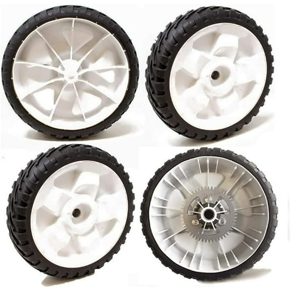 Genuine Toro OEM Wheel Kit with 2-137-4835 8'' Drive Wheels & 2-137-4833 Front 55cm 22in for Recycler Lawn Mowers 20332 20333 20334 20337 20372 20373 20374 20955 20958 21762 21763 21764, Black,White