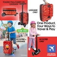 thumbnail image 3 of Kiddietotes Sesame Street 4-in-1 Detachable Scooter Luggage for Kids – Elmo – Ride-On Suitcase with Removable Luggage Body, Adjustable Handlebar, Durable Deck & Brake – Carry-On Travel Bag, 3 of 10