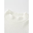 thumbnail image 6 of Fdqin Girls Long Sleeve Shirts 3 Pcs Mock Neck Solid Tops Kids Ribbed Knit Casual Trendy Shirt Fall Clothes Pink White Black 9-10 Years, 6 of 9
