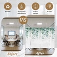 thumbnail image 5 of Eucalyptus Leaves Window Privacy Film, Green Botanical Summer Spring Leaves Static Cling UV Sun Blocking Heat Control Window Tint, Non-Adhesive One Way Windows Privacy Cover 17.7''x78.7'', 5 of 7