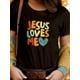 thumbnail image 1 of Camiseta de San Valentín para mujer, de manga corta, cómoda y transpirable, ideal para todas las estaciones, para el día a día, para cumpleaños, fiestas y Año Nuevo, ideal para niñas y adultas., 1 of 6