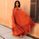 thumbnail image 5 of Plus Size Women Sexy Loose Long Maxi Floor-length Dress Spaghetti Strap Sleeveless Ruched Ruffle Hem Lace-up Party Beach Dresses, 5 of 5