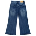 thumbnail image 2 of KIDSCOOL Girls Wide Leg Denim Pants 5-13T Ripped Heart Embroidered Jeans ,Mid Blue,7-8 Years, 2 of 7