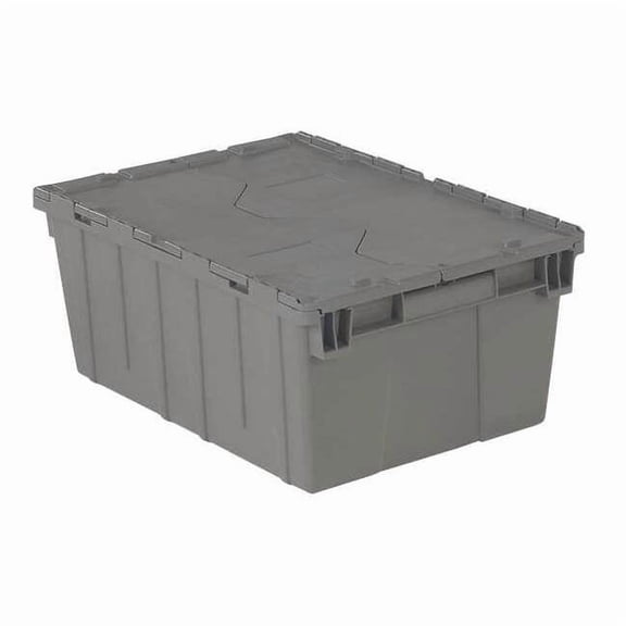 Orbis Attached Lid Container,Gray,Solid,HDPE FP143 GRAY