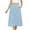 Light Blue, variant on Hvyesh Midi Skirts for Women Casual High Elastic Waist Button Pleated Skirts A Line Midi Skirt with Pockets