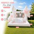 thumbnail image 3 of Connsann White Bounce House Oxford with Air Blower & Ball Pit for Kids Birthday Party, 13' x 8' x 8', 3 of 8