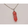 thumbnail image 3 of Crystal Point Necklace Silver Tone Strawberry Quartz Pendant Necklace, 3 of 5
