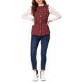 thumbnail image 2 of INSPIRE CHIC Women's Zip Up Vest Sleeveless Utility Anorak Outwear Cargo Jacket Drak Red M, 2 of 6