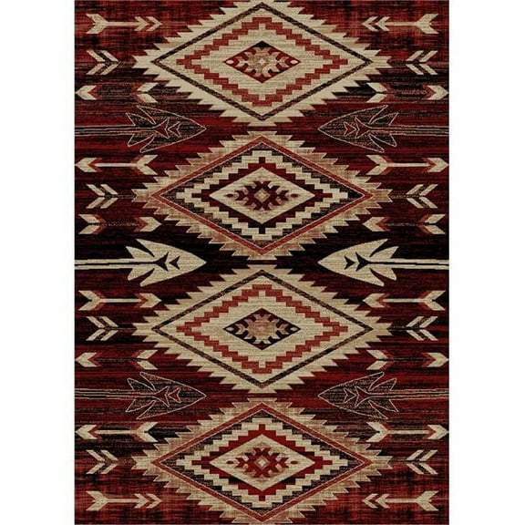 Mayberry Rug AD8989 8X10 7 ft. 10 in. x 9 ft. 10 in. American Destination Broken Bow Area Rug, Red