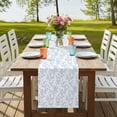 thumbnail image 3 of Blue Spring Floral Table Runner 120 Inches Long,Summer Botanical Watercolor Cotton Linen Table Runners Dresser Scarves,Decorative Fabric Tabletop Scarf Furniture Cover for Home Dinner Party 13"x120", 3 of 8