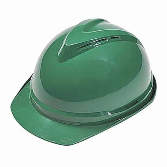Hard Hat, V-Gard 500, Polyethylene, 6 Point Ratchet, Type 1, Class C, Green