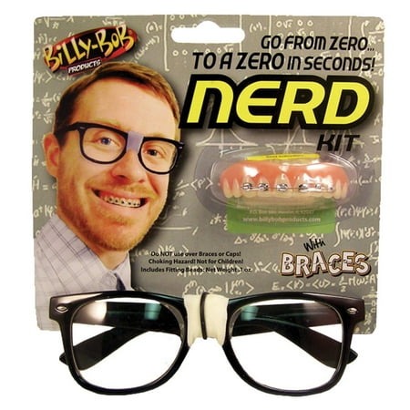 Billy Bob Nerd Kit Glasses Black Frame Tape Fake Teeth Braces