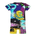 thumbnail image 5 of Geometry Dash Baby Boy Girl Short Sleeve Romper Clothing Set Print Cartoon Baby Summer One Piece Jumpsuit, 5 of 8
