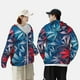 thumbnail image 4 of Fotbe Red And Blue Leaves Chaqueta con Protección Solar UPF 50+ para Hombre y Mujer, Camisa con Capucha y Bolsillos-Small, 4 of 7