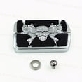thumbnail image 3 of Chrome Skull Wing Large Brake Pedal Pad For Harley Softail Electra Glide Custom, 3 of 6