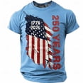 thumbnail image 3 of Tisuna Boys Patriotic T Shirts Kids Size 10-11 Years USA Flag Print Short Sleeve Crew Neck Tops Fashionable Teen Boys 4th Of July 250 Years Anniversary America Tshirts Sky Blue, 3 of 4
