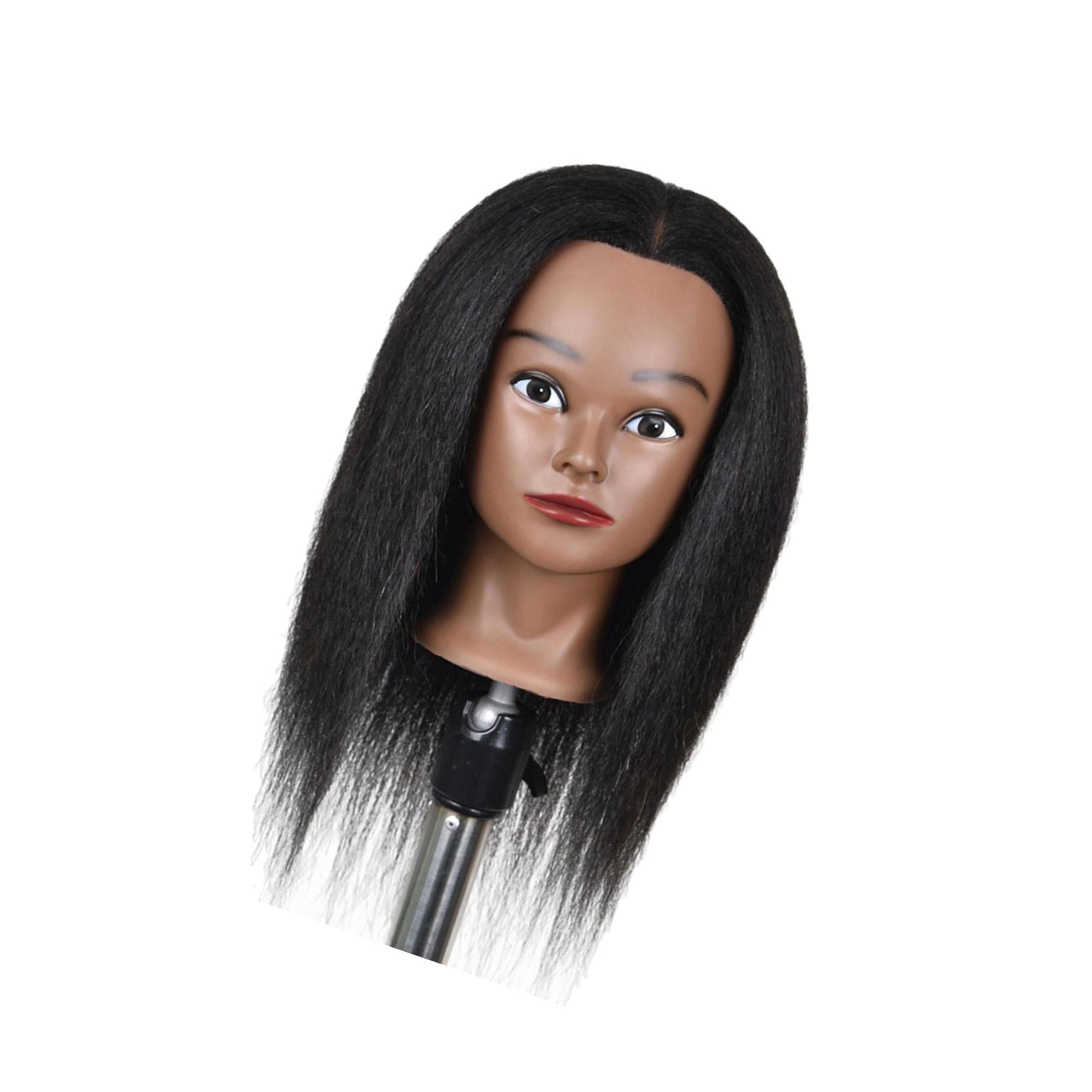 Hair Styling Practice Doll Head Training Mannequin Clamp 14in Light Black A