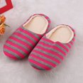 thumbnail image 4 of Striped Cloth Bottom Couples Warm Slippers Non Slipping Shoes for Men & Women, 4 of 7