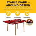 thumbnail image 4 of Red Geometric Table Cloths for 5 Foot Rectangle Tables, Modern Abstract Black White Striped Lines Patio Waterproof Elastic Fitted Tablecloths, Washable Rectangular Table Cover for Camping, 4 of 8