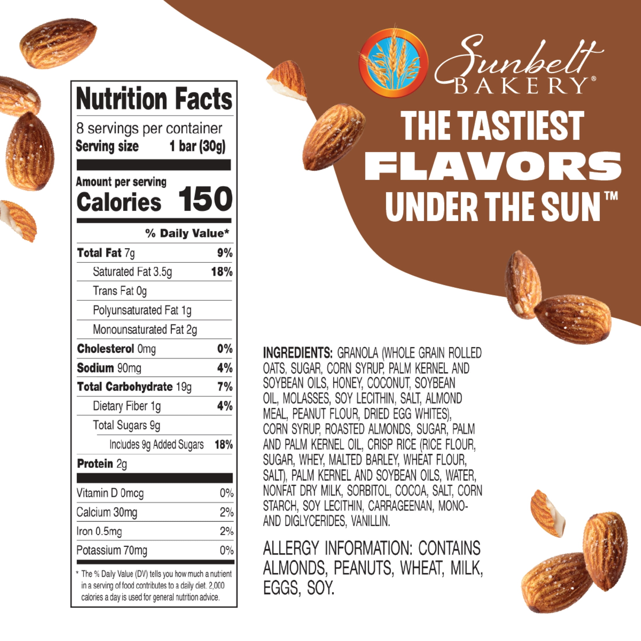 Sunbelt Bakery Almond Sweet & Salty Chewy Granola Bars, 48 bars (6 Boxes), 50.64 oz