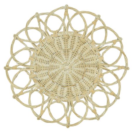 

Saro Lifestyle 2001.W15R 15 in. Twisted Rattan Round Placemats White - Set of 4
