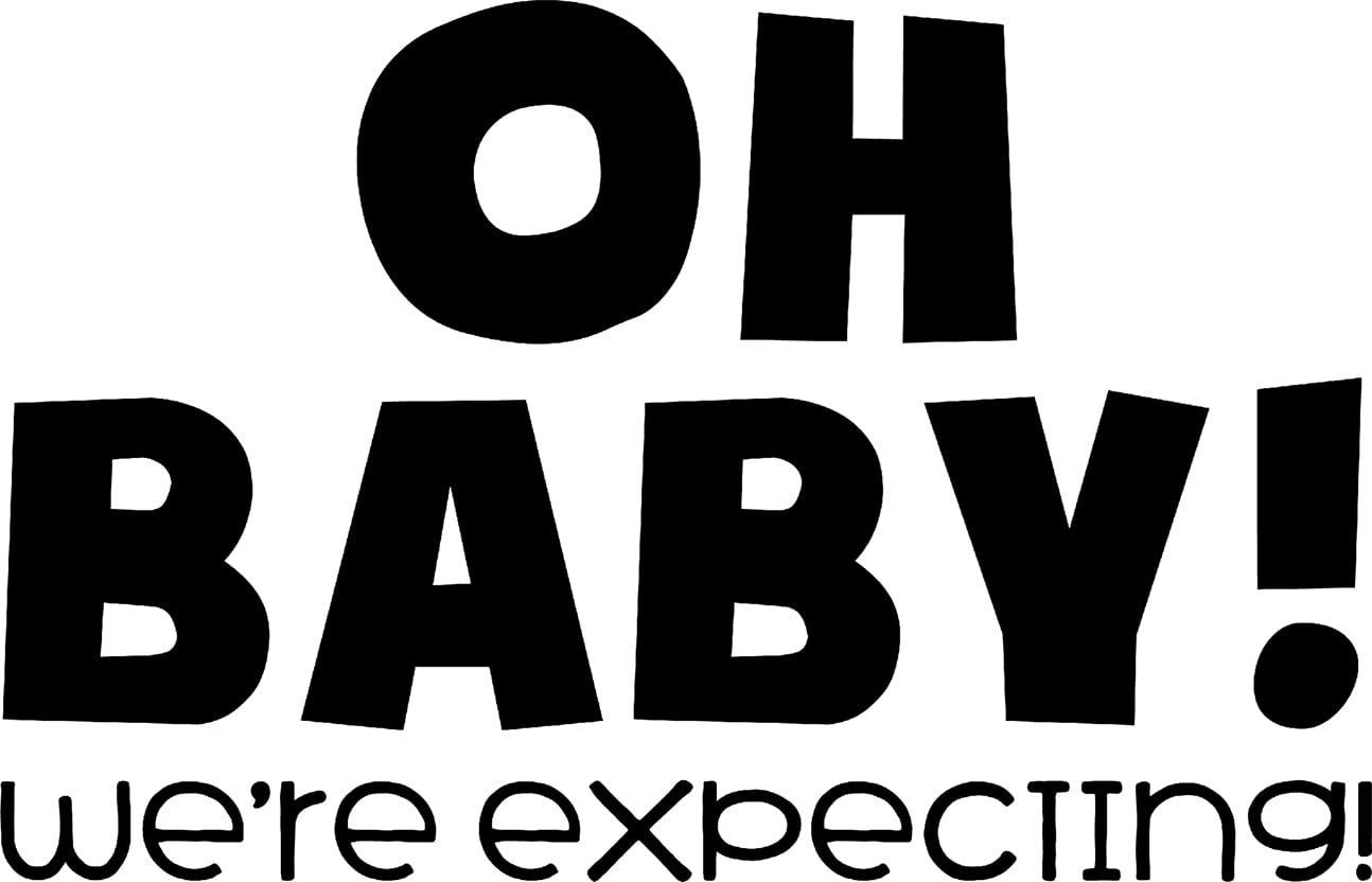 Oh Baby! Were Expecting! Funny Pregnancy Couple Wall Decals for Walls