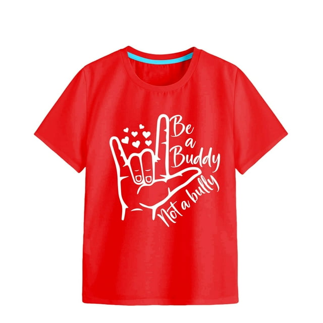 Felwors Girls Soft Short Sleeve Crew Neck T Shirts 6 Color Printed T Shirt