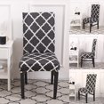 thumbnail image 4 of Stretch Dining Chair Slipcovers, Geometric Print Dining Chair Covers, Removable Washable Spandex Furniture Seat Protector for Kitchen Room Hotel Table Banquet (6 Per Set, Black), 4 of 7