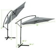 thumbnail image 4 of Geniqua 10FT Outdoor Umbrella Patio Offset Market Terrace Cantilever Cranking Base Gray, 4 of 8