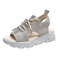 thumbnail image 1 of Sandalias de cuña de verano a la moda para mujer, zapatos de playa informales deportivos con plataforma, color beige esquí esquí Gafas de esquí, 1 of 5