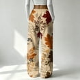 thumbnail image 5 of Hearthz Thanksgiving Women's Fleece Pants Fall Maple Leaf Print Wide Leg Pajama Pants Women Elastic Drawstring High Waist Sleeping Pants Women Women's Fuzzy Plush Pajama Pants, 5 of 6