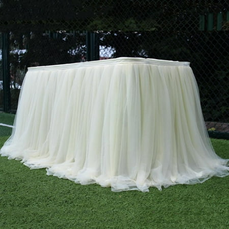 

Table Skirt Baby Shower 3.28ft Tulle Table Skirting Rectangle Tutu Table Decoration Table Cloth for Wedding Bridal Shower Baptism Birthday Party Christening Banquet Table Decorations