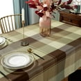 thumbnail image 3 of Rectangle Tablecloth 60 x 120 Inch Checkered Table Cloths Spillproof Anti-Shrink Soft and Wrinkle Resistant Decorative Fabric Table Cover for Kitchen Dinning Tabletop Outdoor(Rectangle/Oblong,Taupe), 3 of 5
