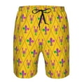 thumbnail image 4 of Kdxio Mardi Gras Crayfish and Fleur de lis Pattern Mens Casual Shorts - Drawstring Summer Beach Sports Shorts for Men, 4 of 9
