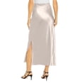 thumbnail image 5 of Women's Solid Color Slit Skirt Hip Hugging High Waist Satin Elegant Long Skirts Fashion Summer Midi Office Skirt For Women, 5 of 6