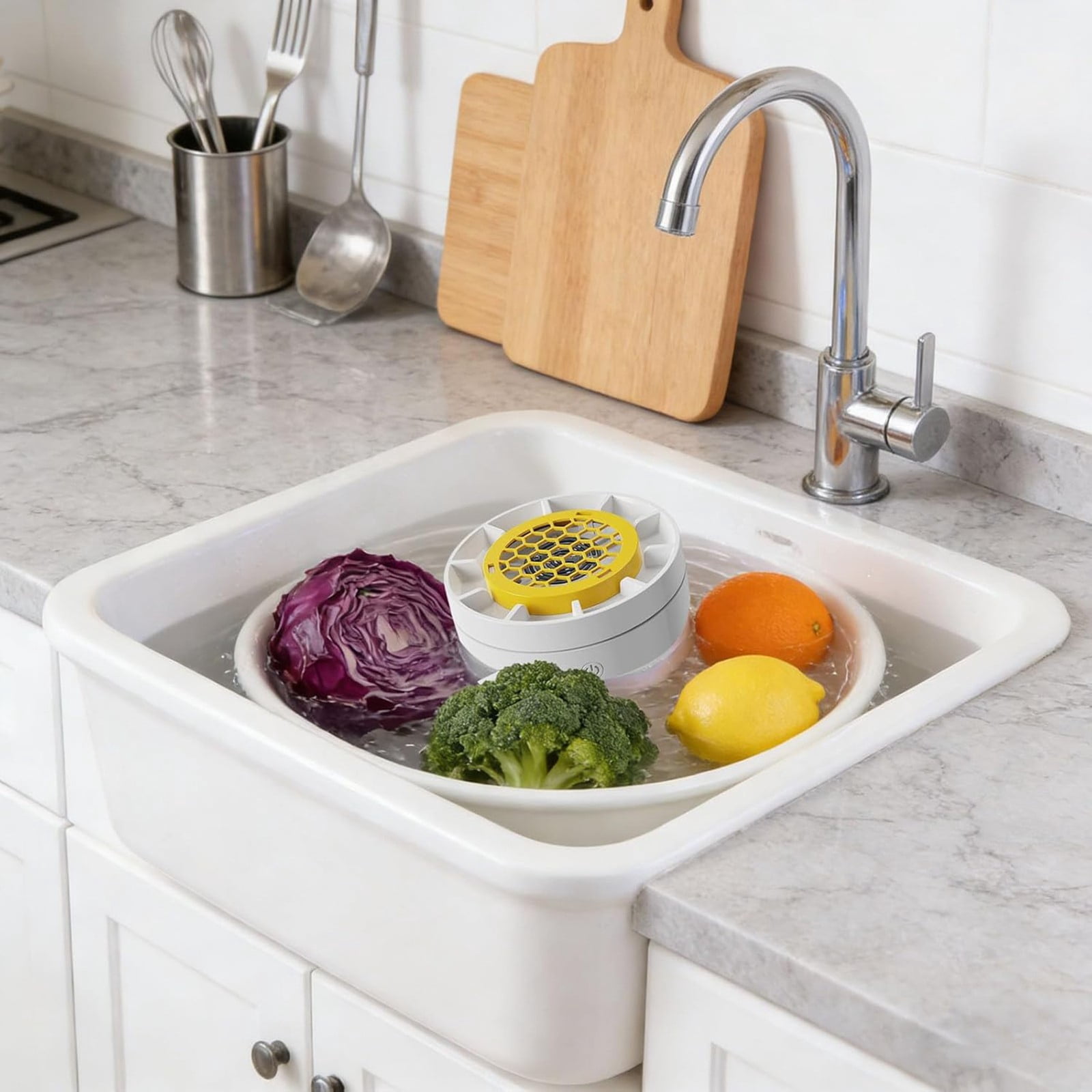 Fruit and Vegetable Washing Machine, 2026 Upgrade Titanium Electrolysis Purification Fruit Cleaner Device for Fresh Fruits Veggies & Seafood, IPX7 Waterproof, Extend Freshness