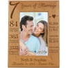 LifeSong Milestones 7th Anniversary Engraved Personalized Picture Frame