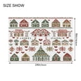 thumbnail image 4 of Yayeee Bath Rugs for Bathroom Floor Set of 2 Non Slip Fluffy Soft Absorbent Mat, Green Nordic Christmas House, 4 of 7