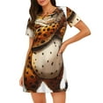 thumbnail image 1 of Fotbe Cartoon Cheetah With Attitude Bata de Dormir para Mujer con Estampado, Camisón de Algodón de Manga Corta, Ropa de Dormir Casual, 1 of 6